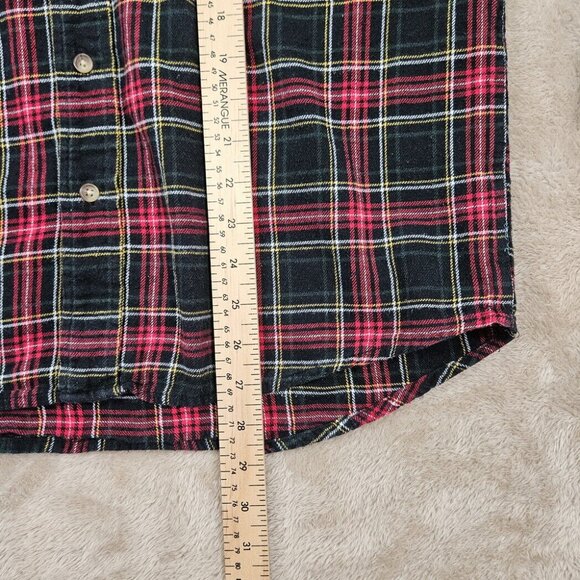 Chaps 100% Cotton Flannel Plaid Shirt Button-Down Men's Size M Long Sleeve - Picture 6 of 10